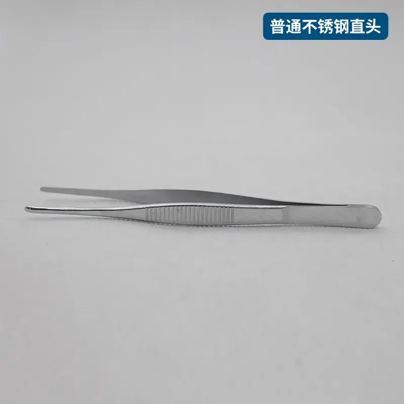 304 Anti-Iodophor Tweezers Round Head Elbow Toothed - Image 2