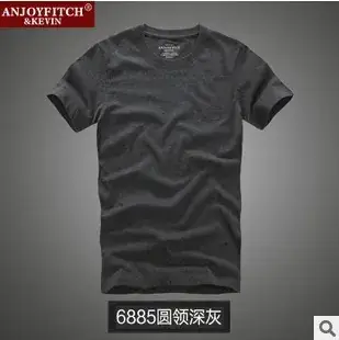 Men's Grey Cotton T-Shirt Slim Fit Casual Wash - Image 6