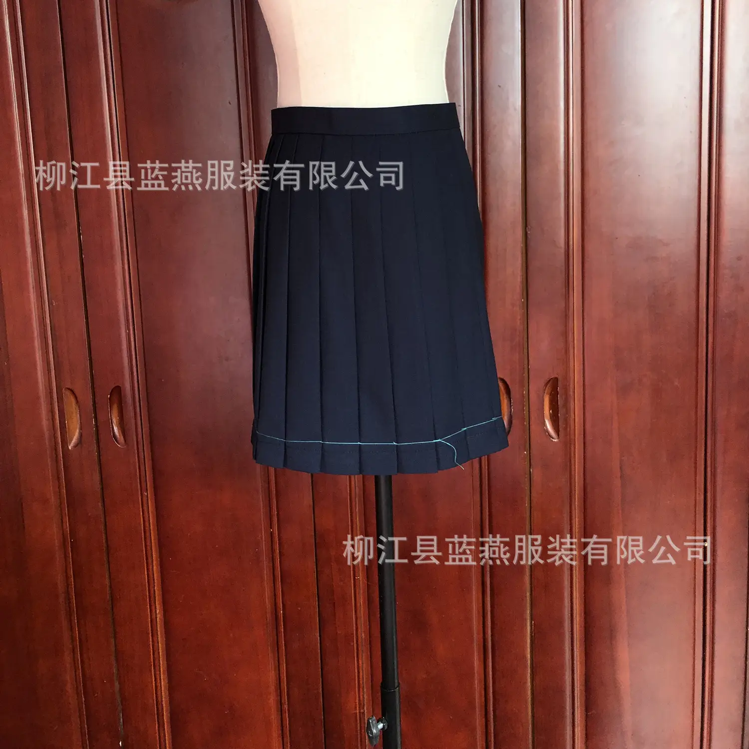 Women Navy Blue Pleated Skirt Large Swing 2021 - Image 7