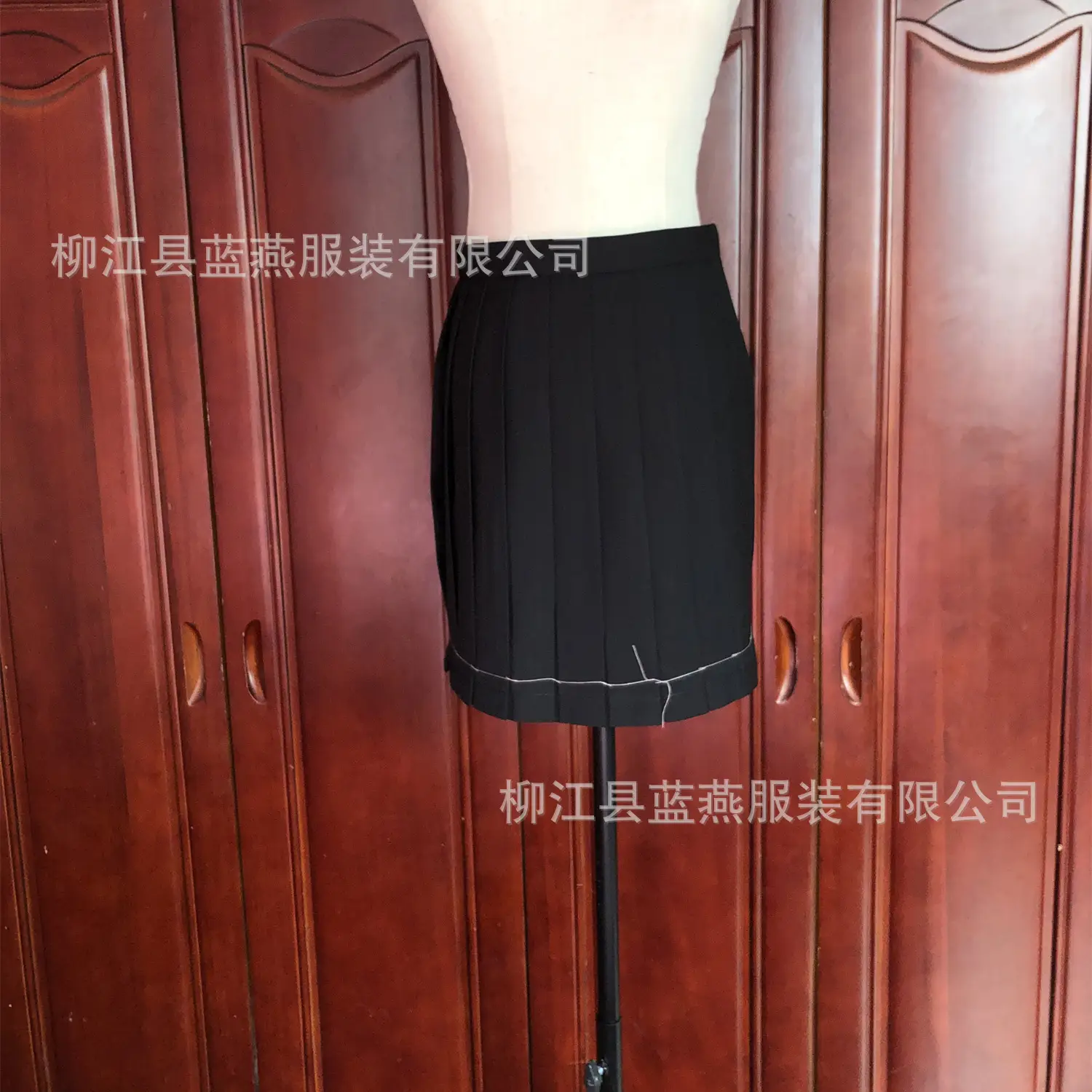Women Navy Blue Pleated Skirt Large Swing 2021 - Image 8