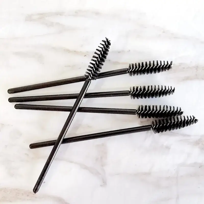Disposable Pink Eyelash Brushes Set of 10