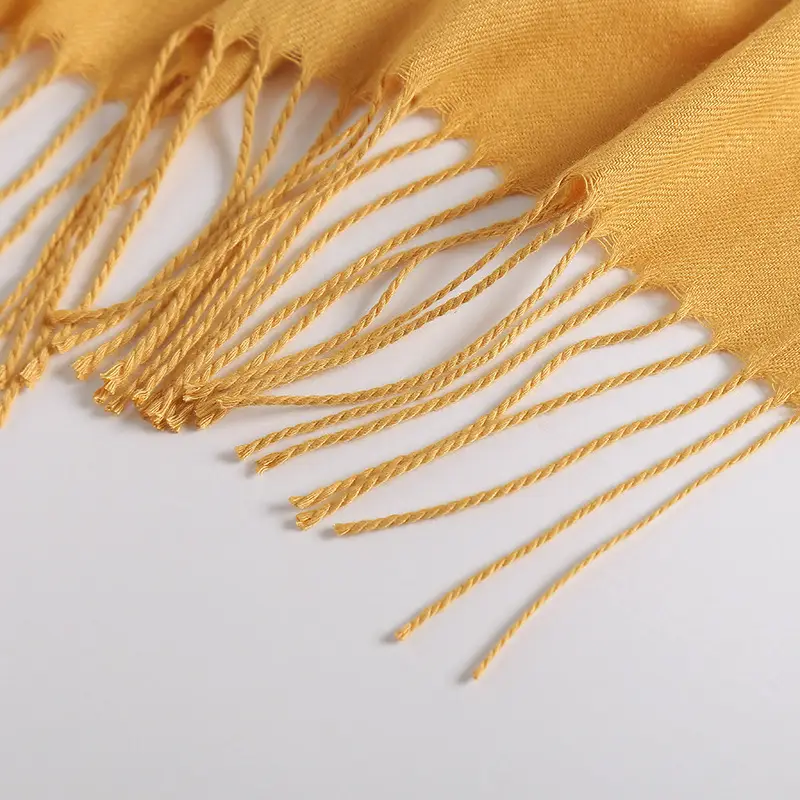 2025 New Solid Color Scarf, Versatile for Men and Women, Gift Long Scarf, Faux Cashmere Tassel Air Conditioning Shawl for Winter - Image 21