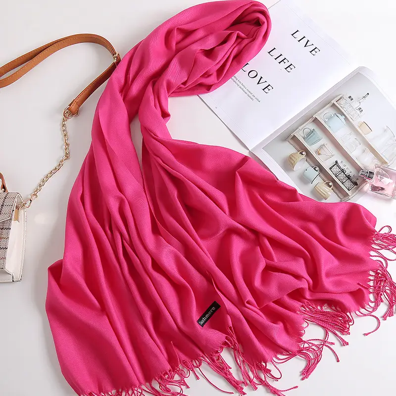 2025 New Solid Color Scarf, Versatile for Men and Women, Gift Long Scarf, Faux Cashmere Tassel Air Conditioning Shawl for Winter - Image 15