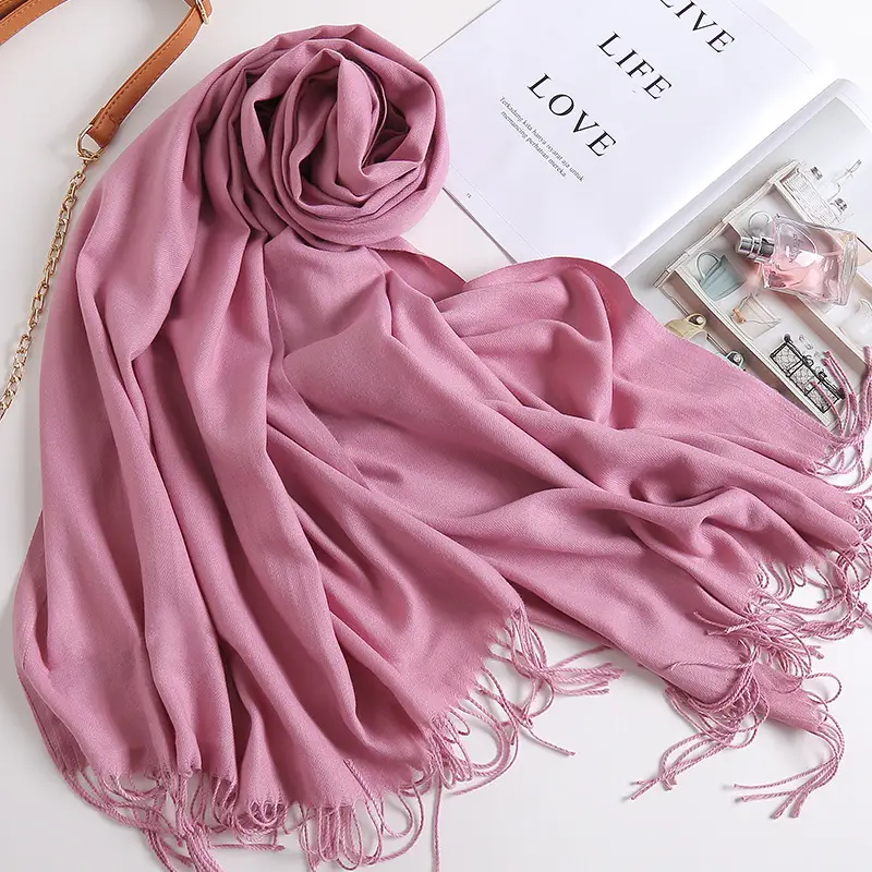2025 New Solid Color Scarf, Versatile for Men and Women, Gift Long Scarf, Faux Cashmere Tassel Air Conditioning Shawl for Winter - Image 2