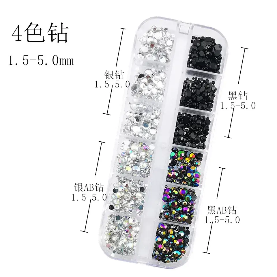 Nail Diamond Jewelry with 1.5-5mm Sparkle