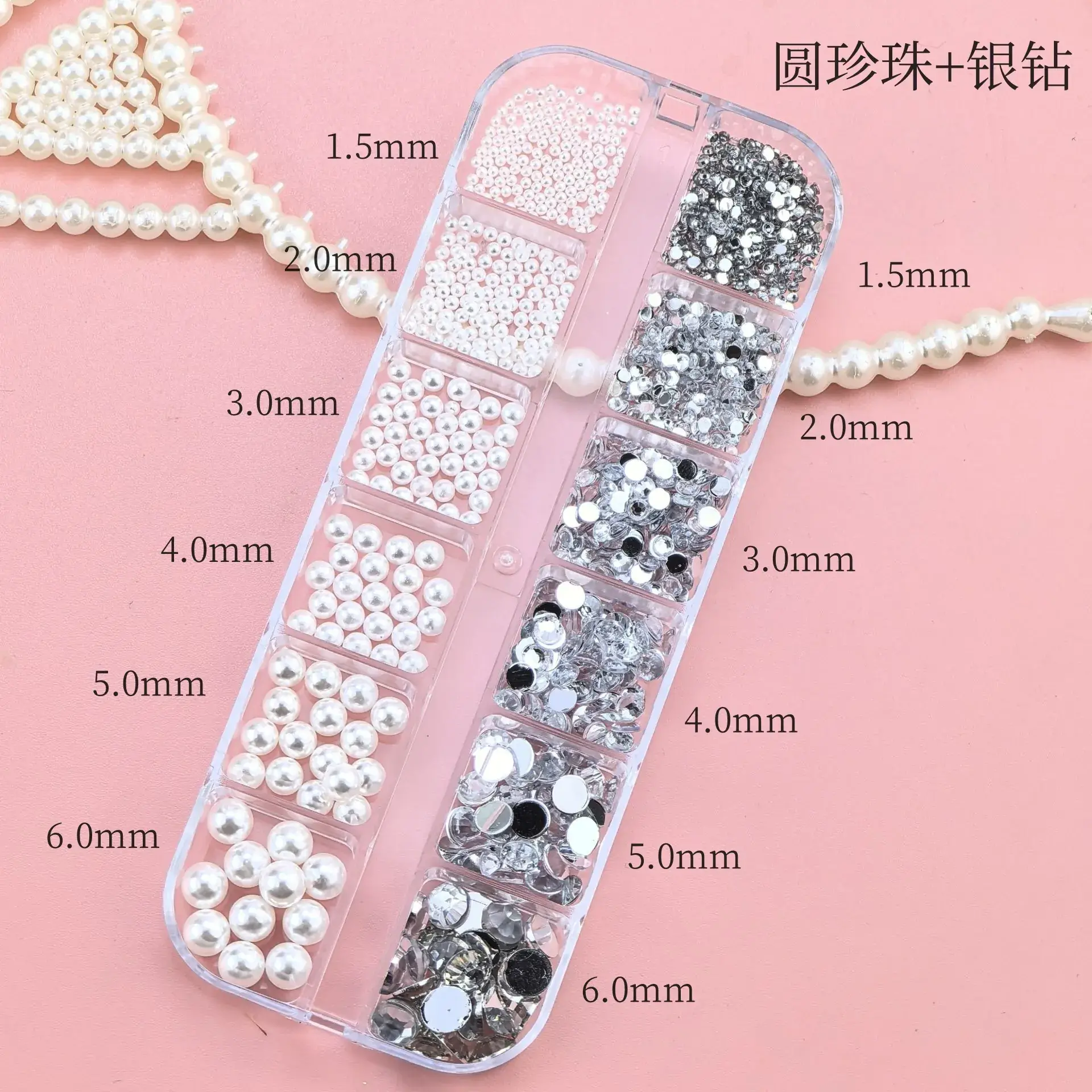 Nail Diamond Jewelry with 1.5-5mm Sparkle