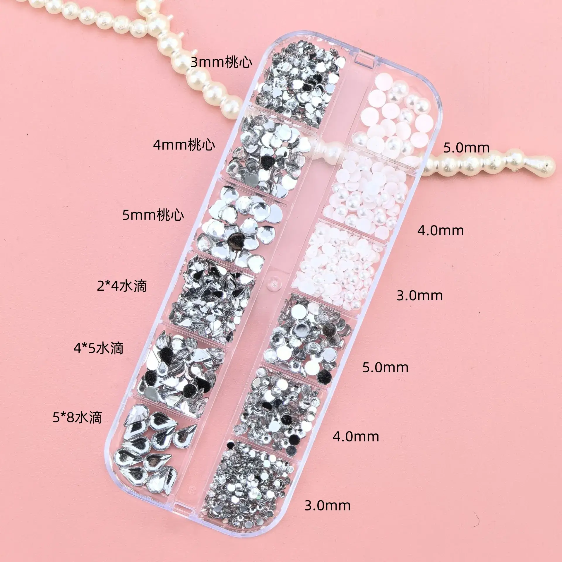 Nail Diamond Jewelry with 1.5-5mm Sparkle