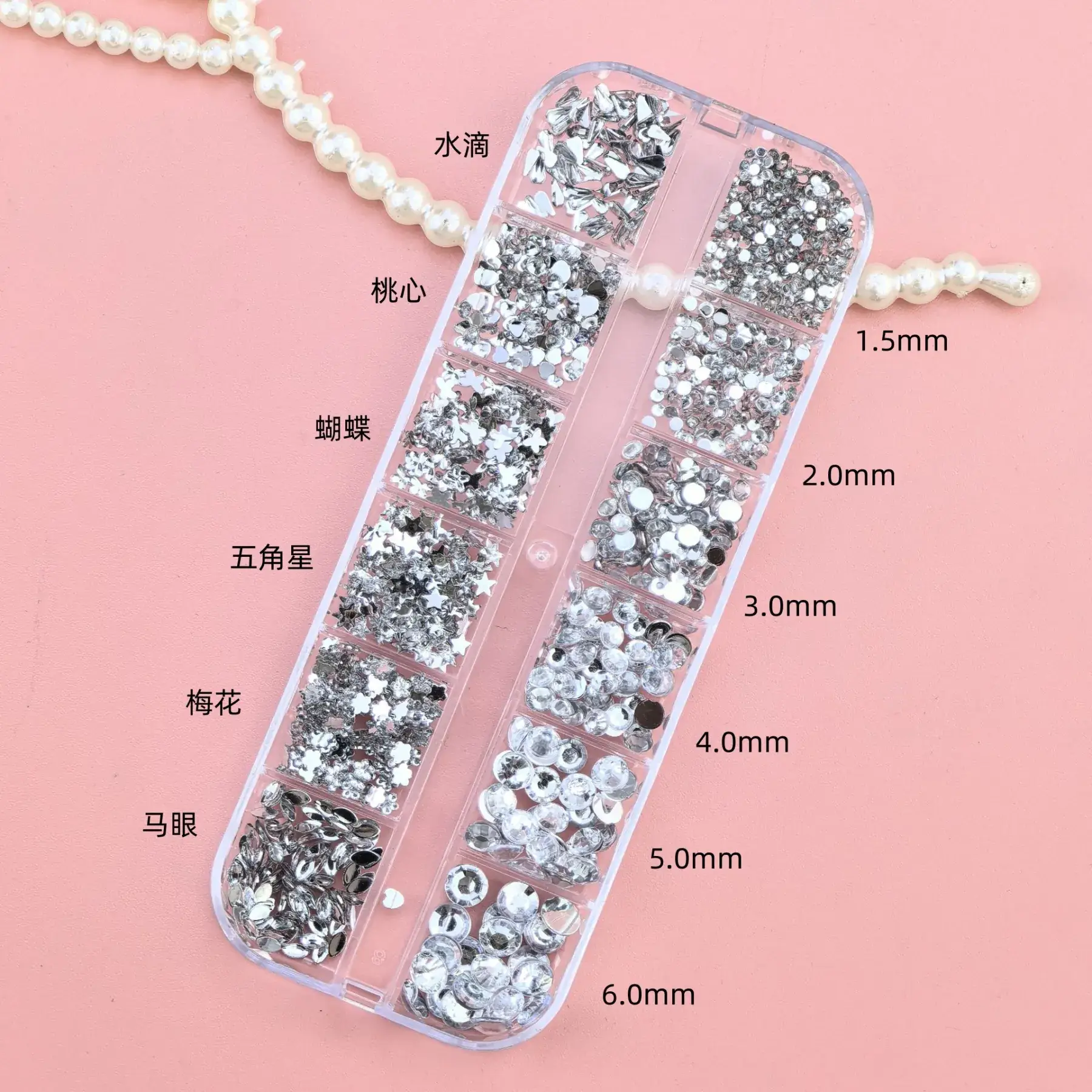Nail Diamond Jewelry with 1.5-5mm Sparkle
