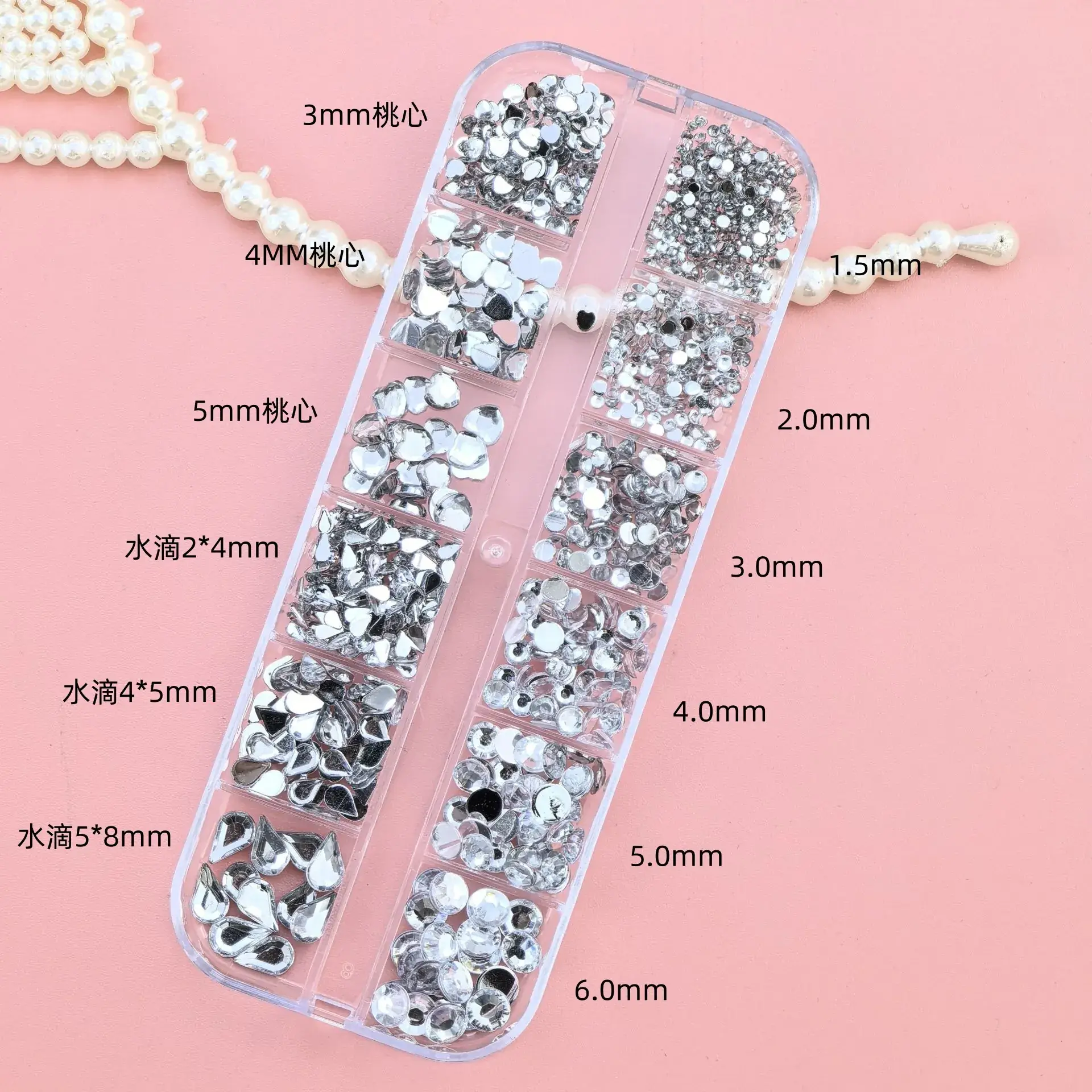 Nail Diamond Jewelry with 1.5-5mm Sparkle