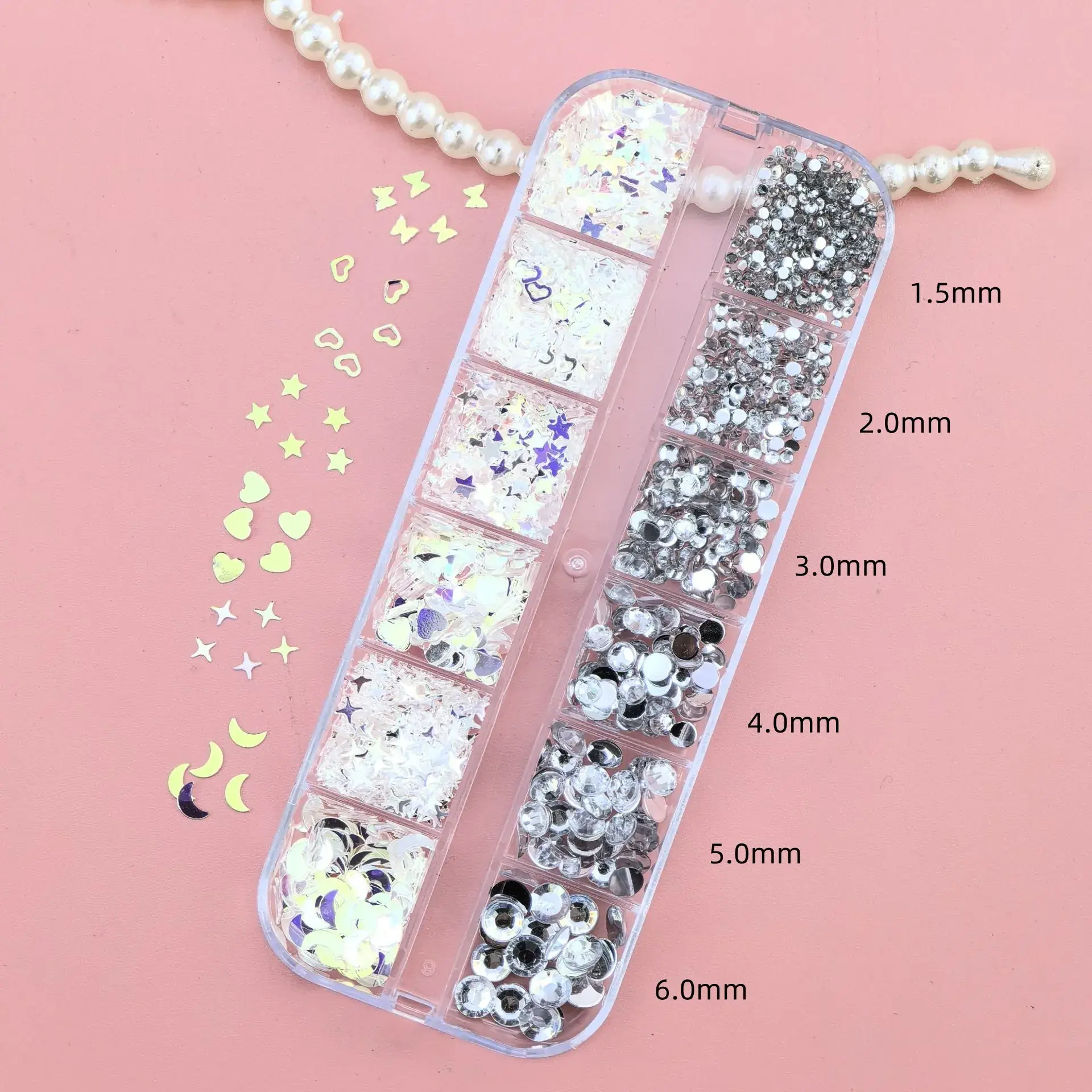 Nail Diamond Jewelry with 1.5-5mm Sparkle