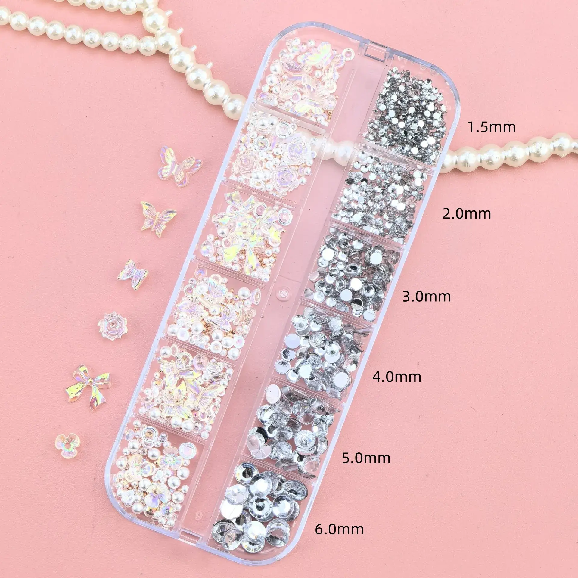 Nail Diamond Jewelry with 1.5-5mm Sparkle