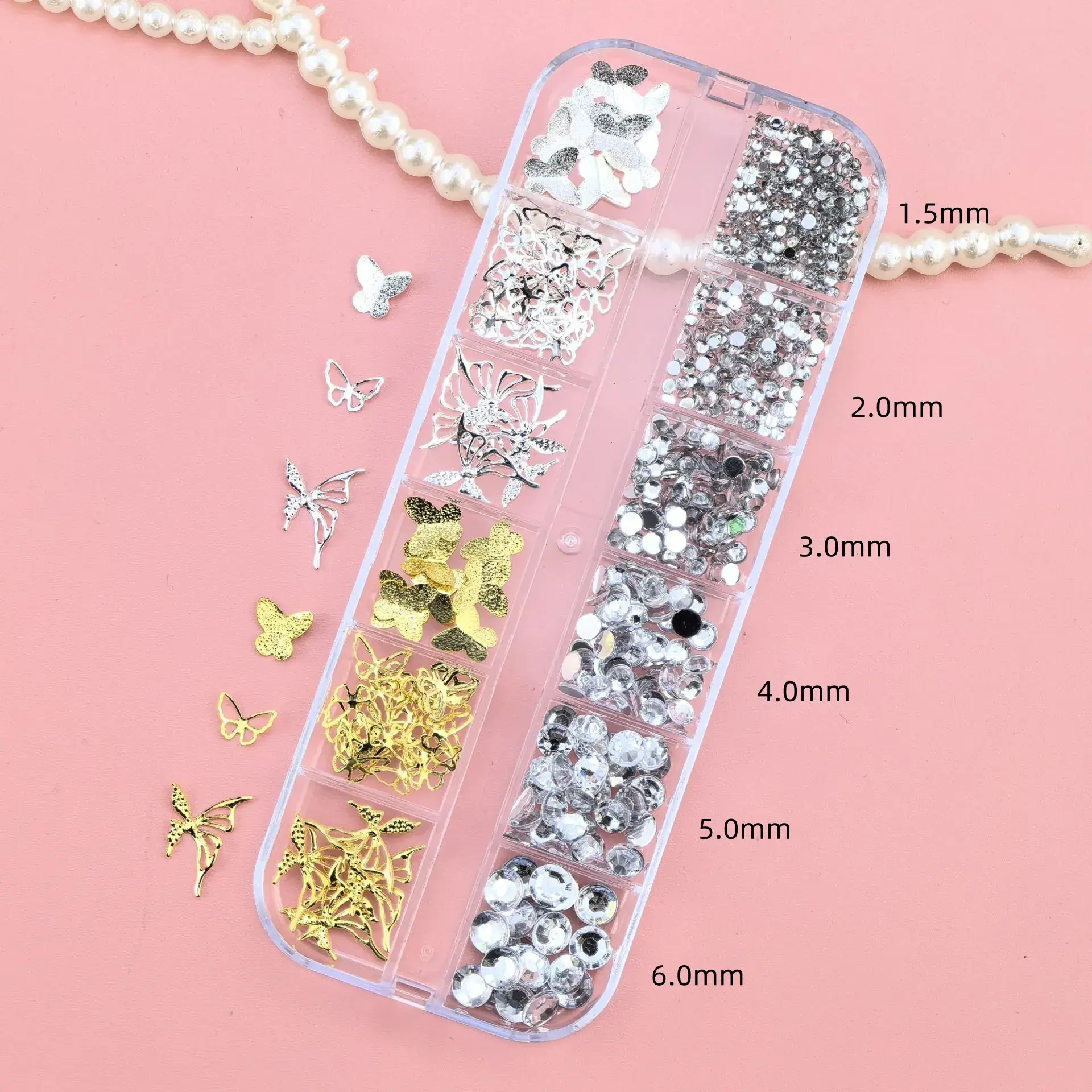 Nail Diamond Jewelry with 1.5-5mm Sparkle