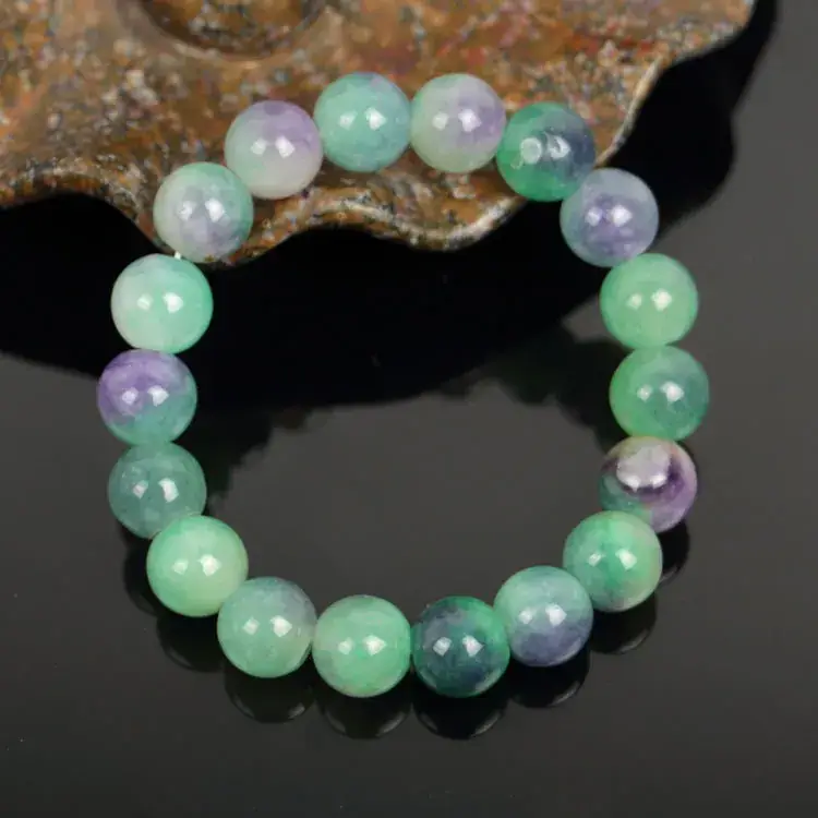 Yunnan Multicolored Jade Bracelet with Quartzite Stones - Image 19