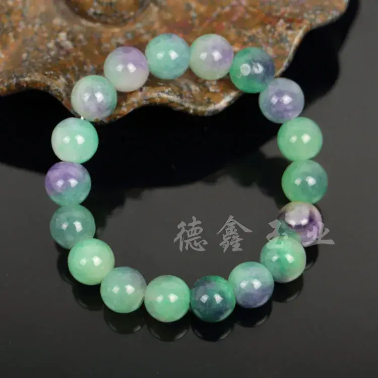 Yunnan Multicolored Jade Bracelet with Quartzite Stones - Image 7