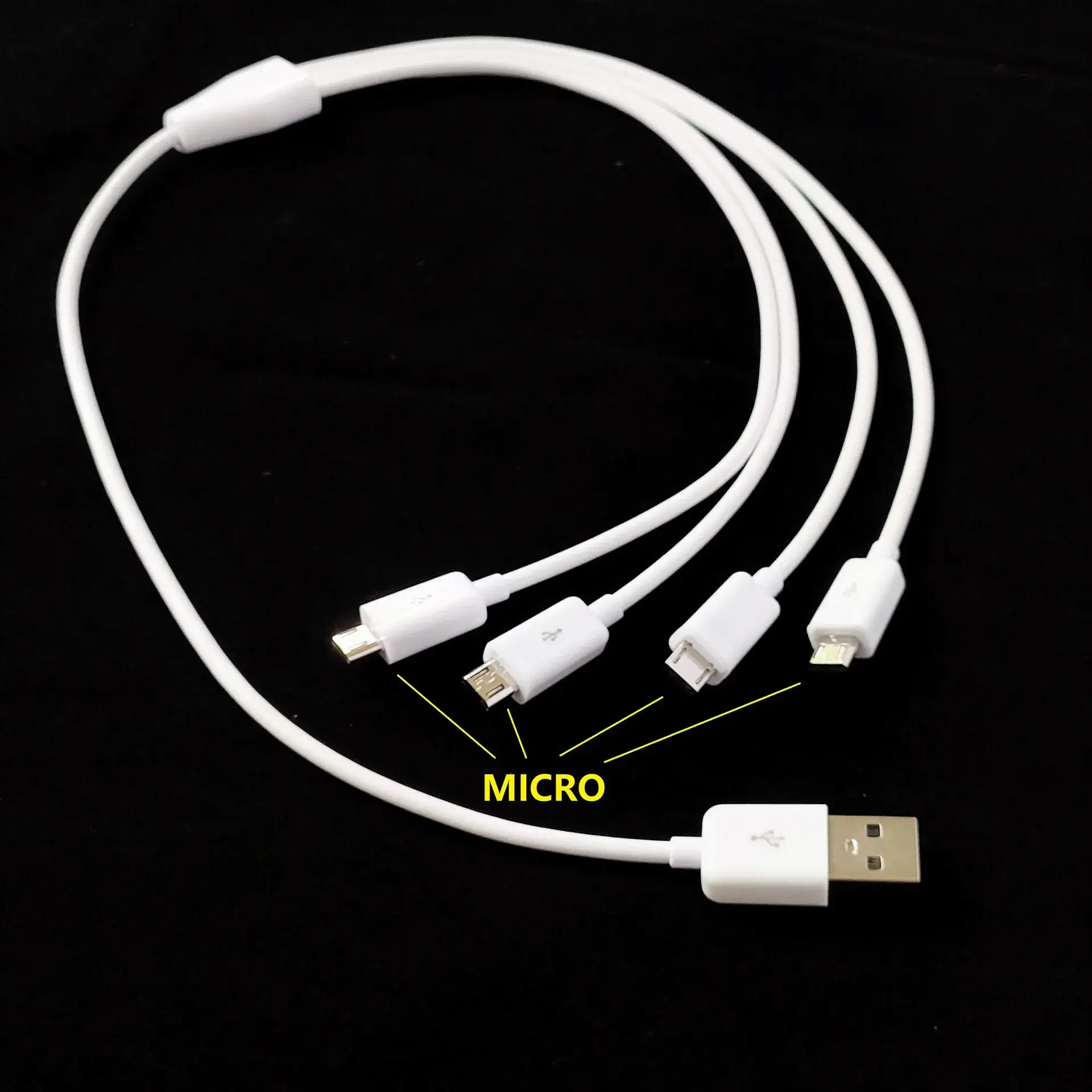 50cm One Drag Four Micro USB Charging Cable for Android - Image 4