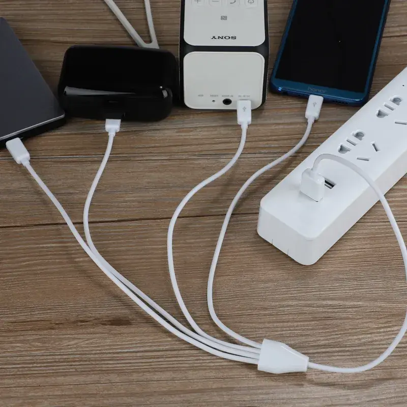 50cm One Drag Four Micro USB Charging Cable for Android - Image 6
