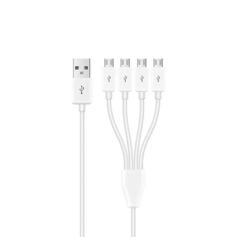 50cm One Drag Four Micro USB Charging Cable for Android - Image 2