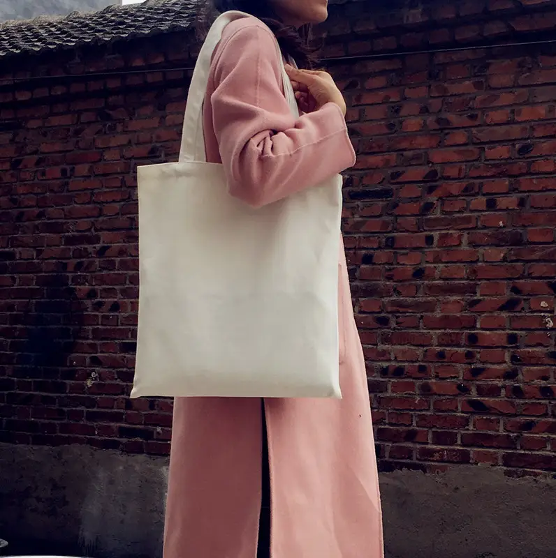 White Canvas One-Shoulder Handbag for Women - Image 2