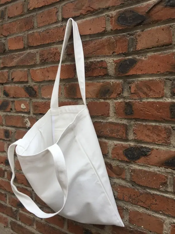 White Canvas One-Shoulder Handbag for Women - Image 4