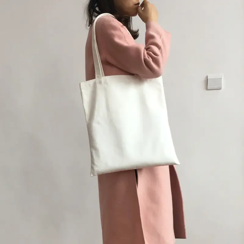 White Canvas One-Shoulder Handbag for Women - Image 5