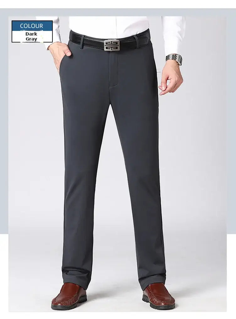 Men Ice Silk Stretch Business Pants High Waist Straight — feature 22