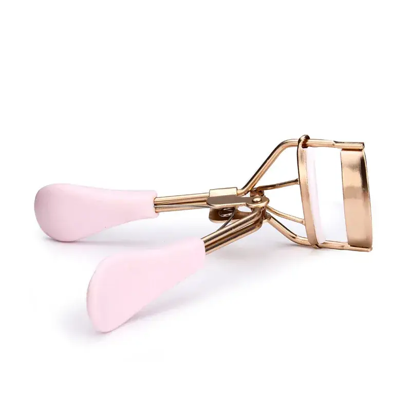 Pink Silicone Eyelash Curler with Gold Handle - Image 5