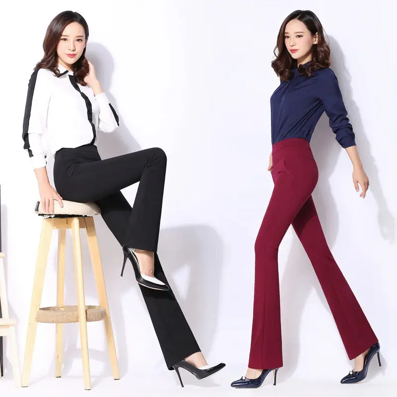 2025 Black Flared Slim Waist Micro-Pants Ladies - Image 6