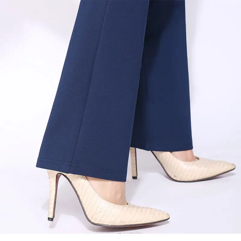 2025 Black Flared Slim Waist Micro-Pants Ladies - Image 7
