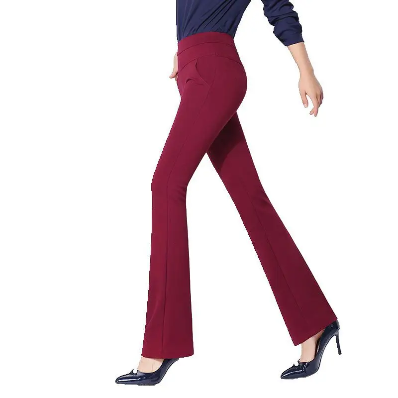 2025 Black Flared Slim Waist Micro-Pants Ladies - Image 8