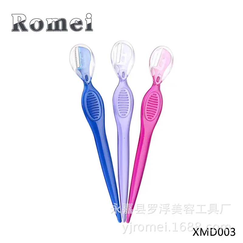 Straight-Handled Eyebrow Trimmer with Short Blade Plastic Handle - Image 22