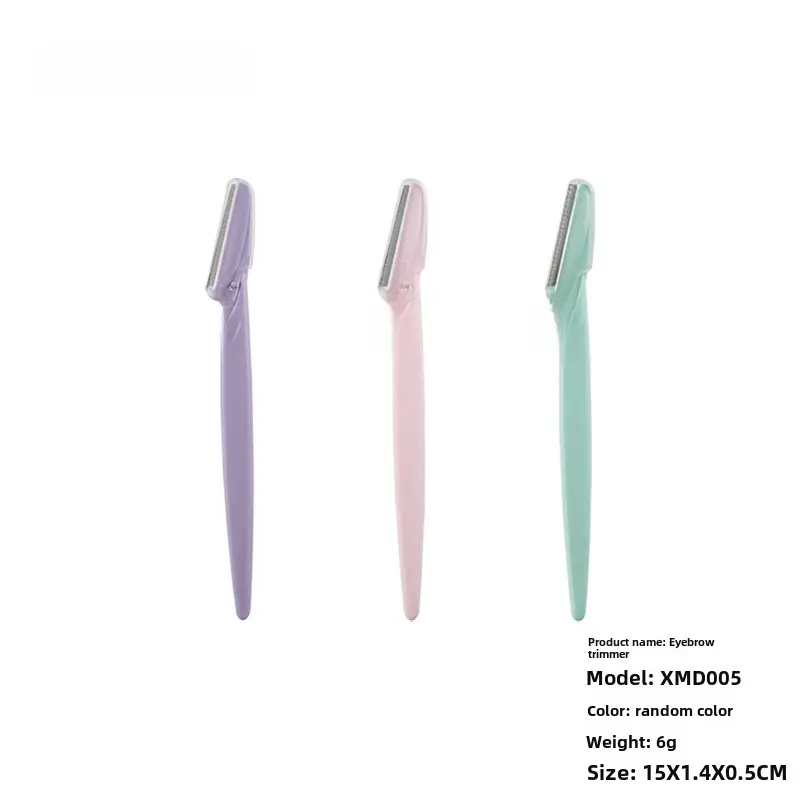 Straight-Handled Eyebrow Trimmer with Short Blade Plastic Handle - Image 10