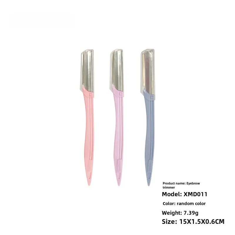 Straight-Handled Eyebrow Trimmer with Short Blade Plastic Handle - Image 11