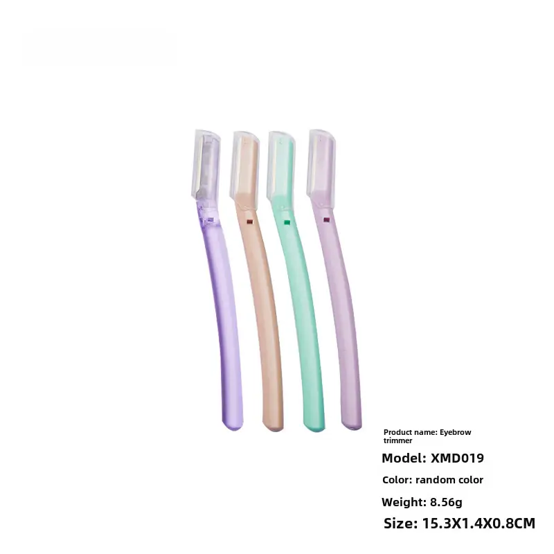 Straight-Handled Eyebrow Trimmer with Short Blade Plastic Handle - Image 15