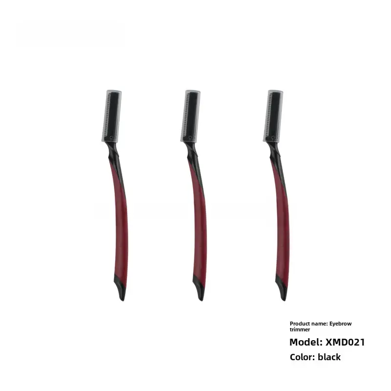 Straight-Handled Eyebrow Trimmer with Short Blade Plastic Handle - Image 17