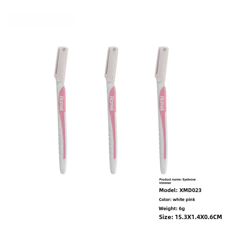 Straight-Handled Eyebrow Trimmer with Short Blade Plastic Handle - Image 18