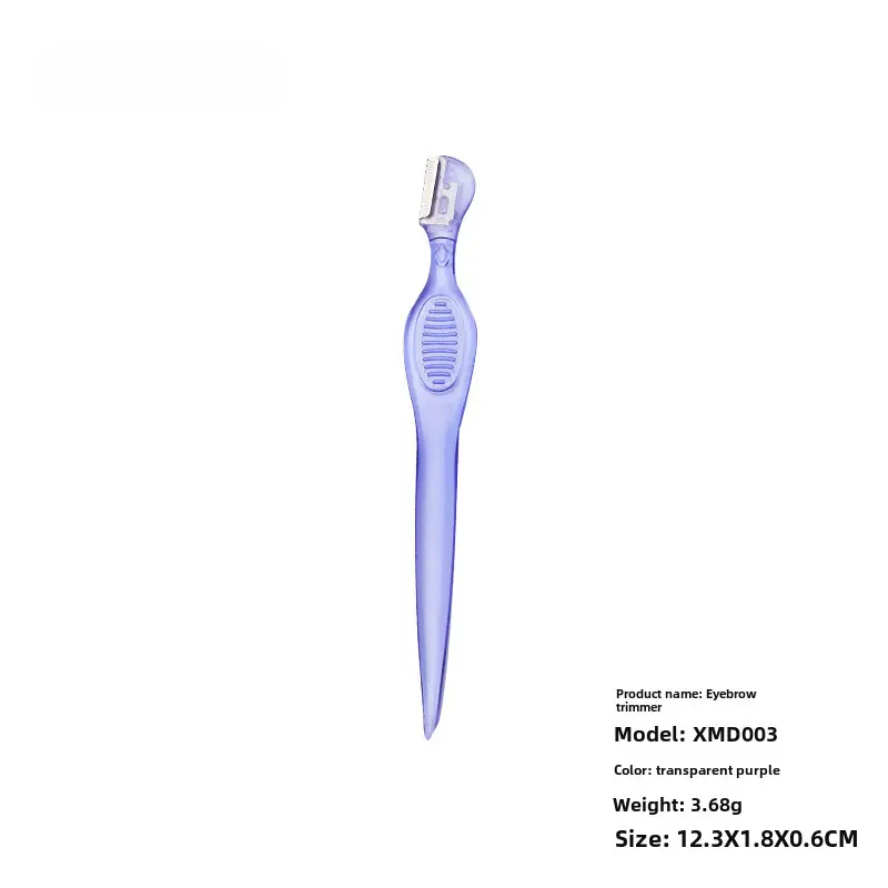 Straight-Handled Eyebrow Trimmer with Short Blade Plastic Handle - Image 3