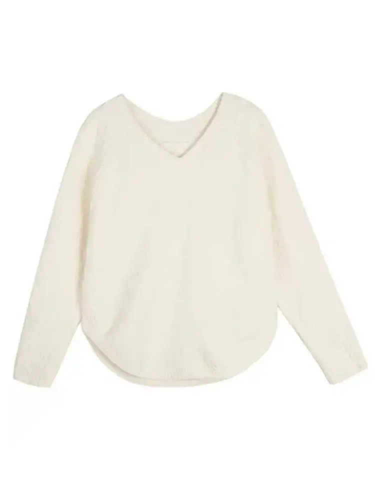 Fairy Knitted V-Neck Pullover Sweater Women Winter Black — feature 10