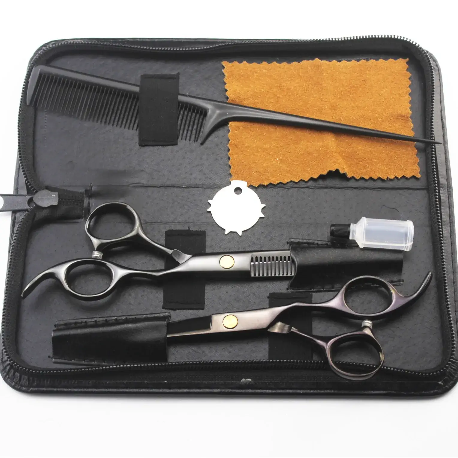 6.0 Inch Color Personalized Hairdressing Scissors Set with Bag & Maintenance Oil - Image 2
