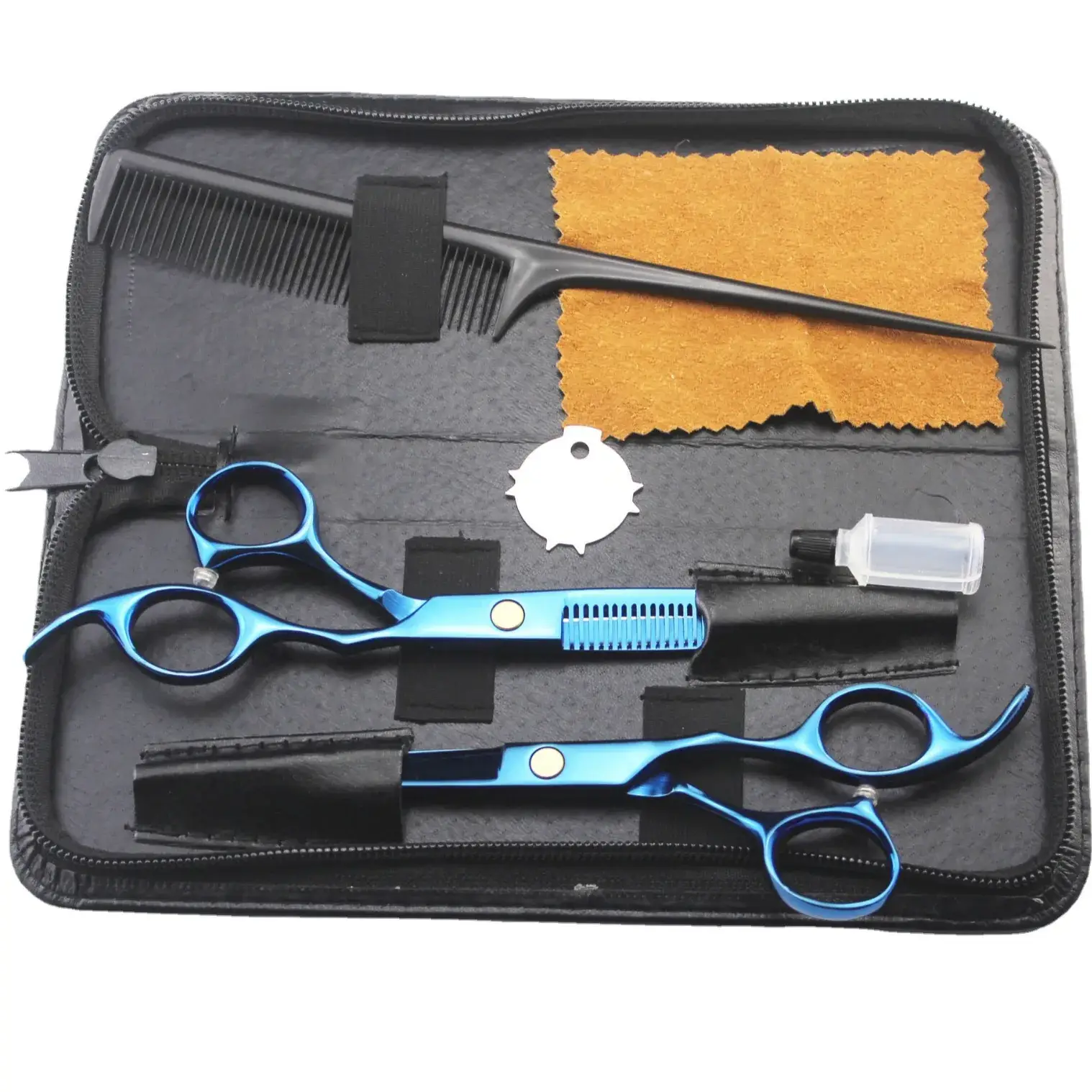 6.0 Inch Color Personalized Hairdressing Scissors Set with Bag & Maintenance Oil - Image 3