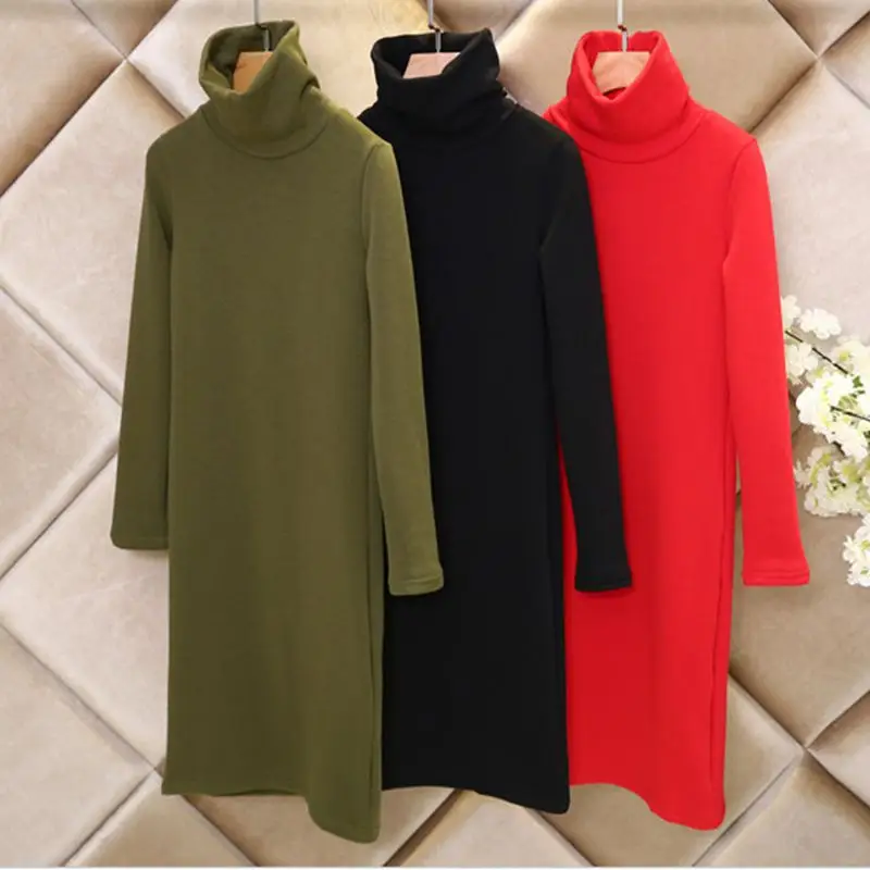 2022 Winter Green Knitted Plus Size Dress - Image 7