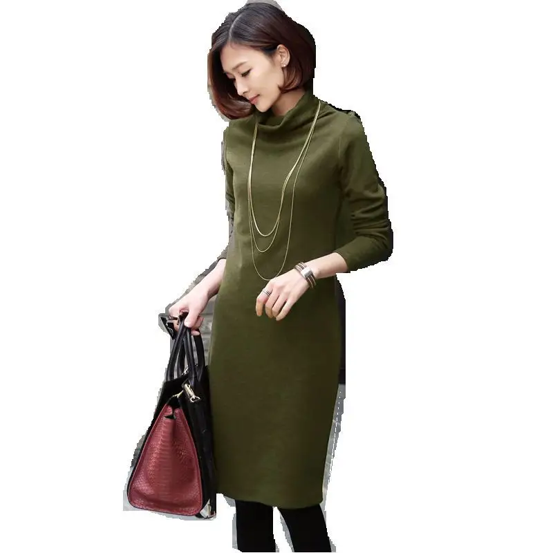 2022 Winter Green Knitted Plus Size Dress - Image 10