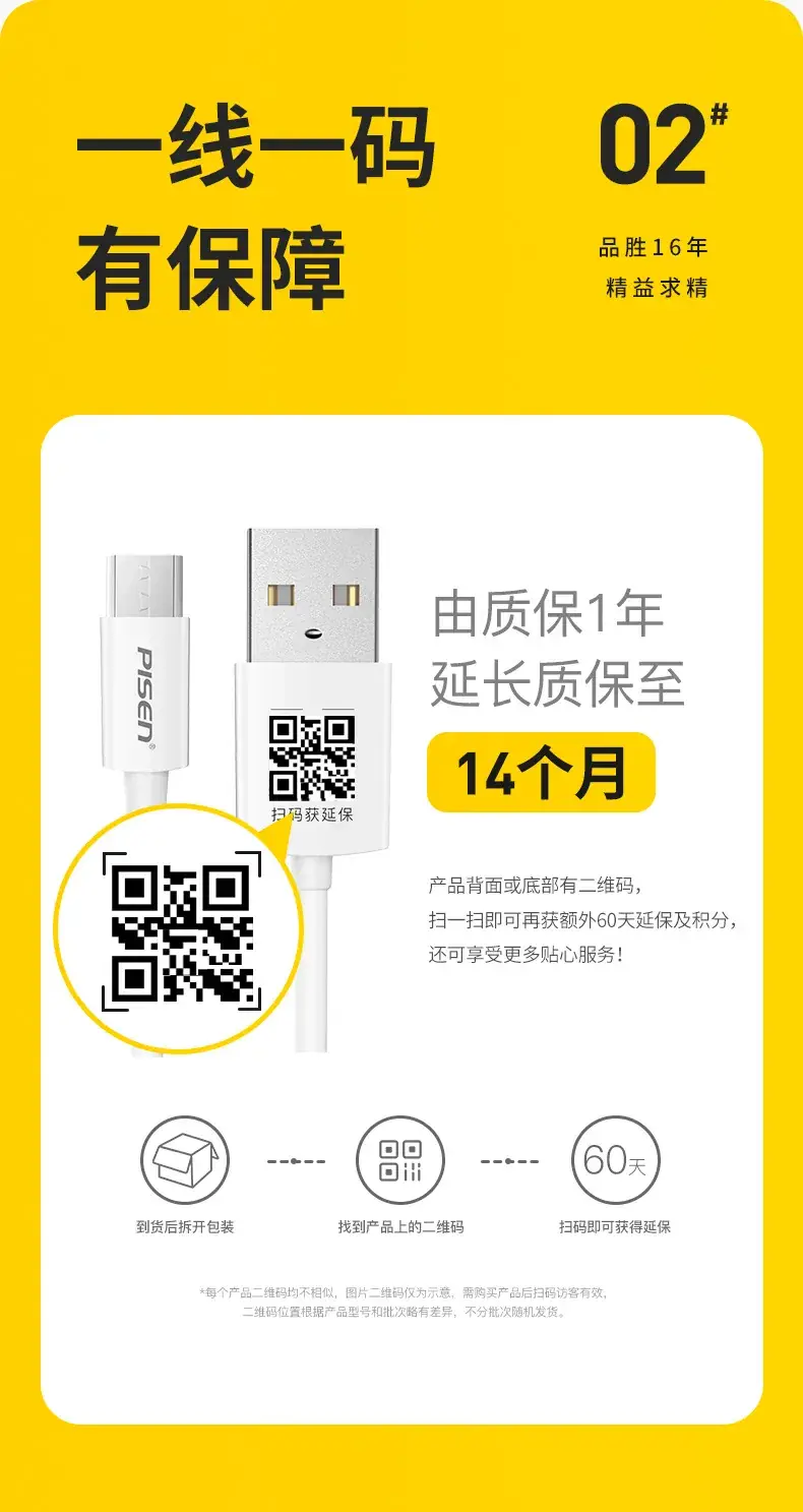 Pinsheng White 1m Micro USB Charging Cable — feature 3