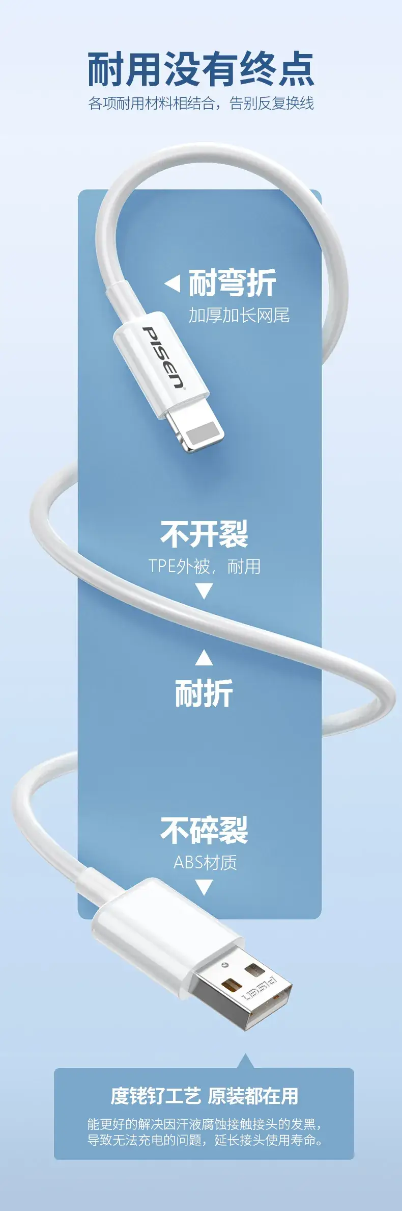 Pinsheng Lightning Cable 3m 2.4A Fast Charging — feature 13