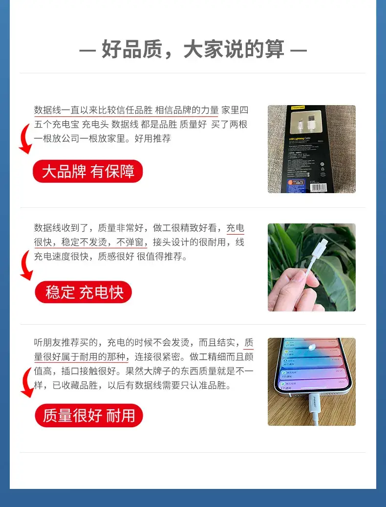 Pinsheng Lightning Cable 3m 2.4A Fast Charging — feature 7