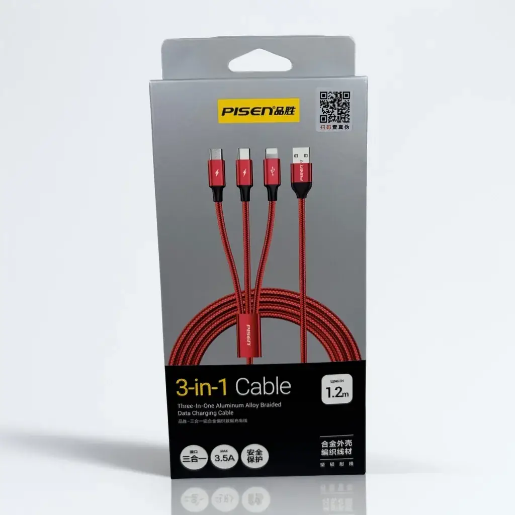 3-in-1 Apple Type-C Android Charging Cable 3A Fast - Image 4