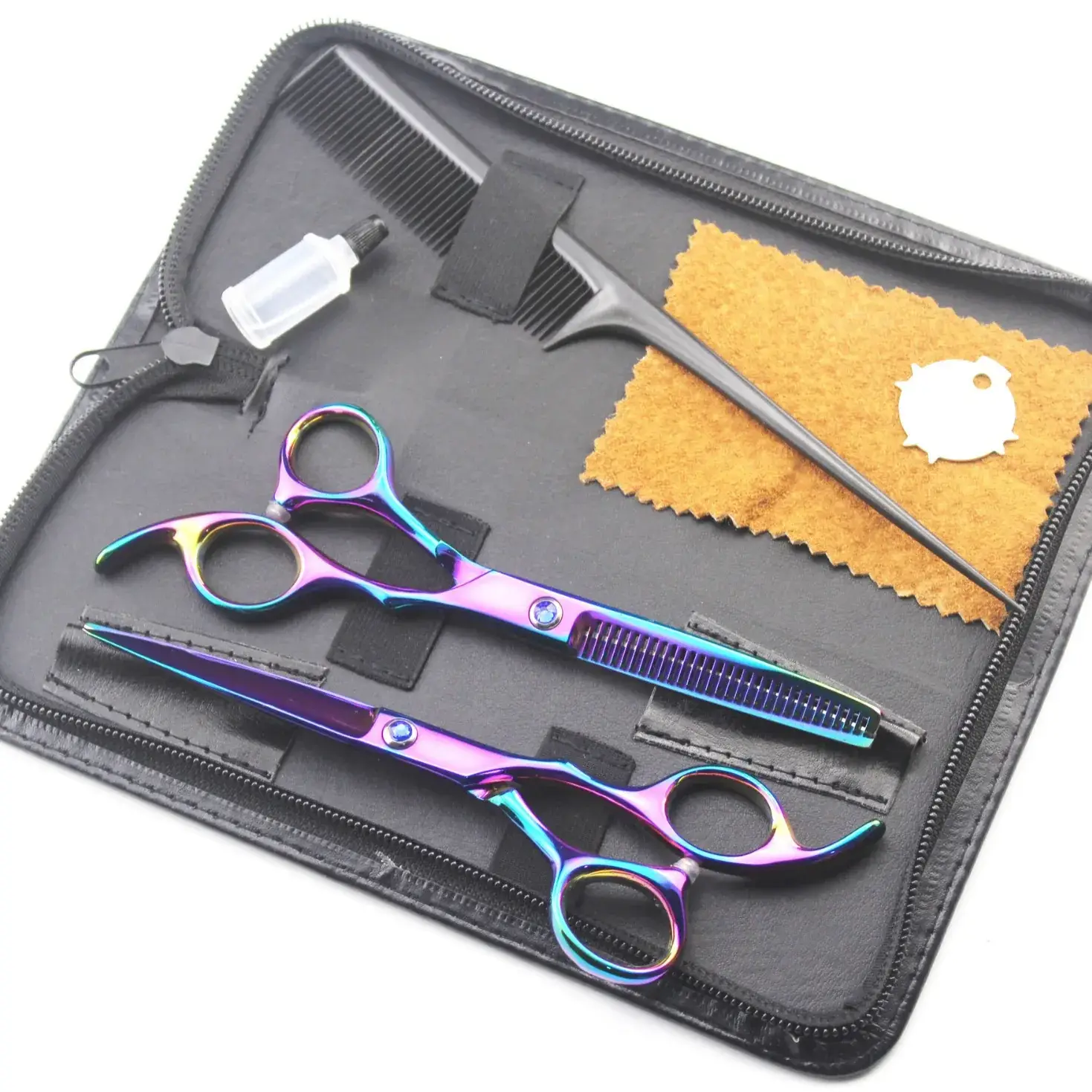 6.0-inch Purple Hair Scissors Set with Bag & Maintenance Oil - Image 6