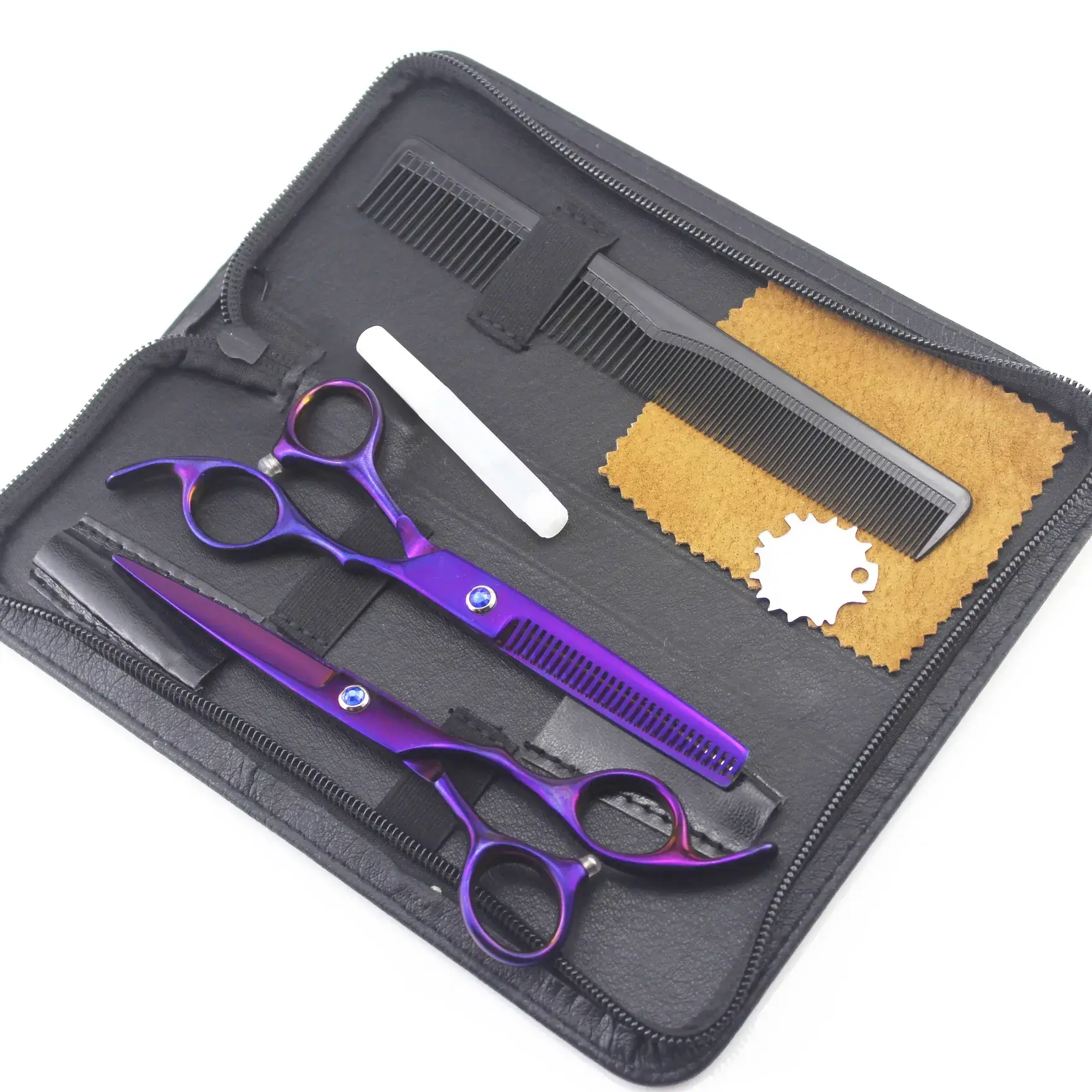 6.0-inch Purple Hair Scissors Set with Bag & Maintenance Oil - Image 4