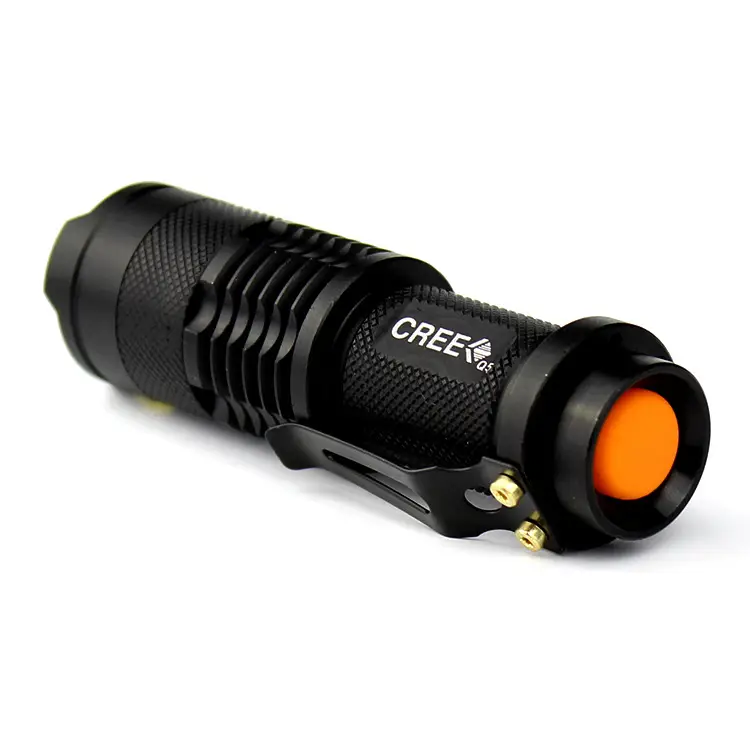 Mini LED Flashlight for Outdoor Use, Aluminum Alloy, Black, 12W - Image 2