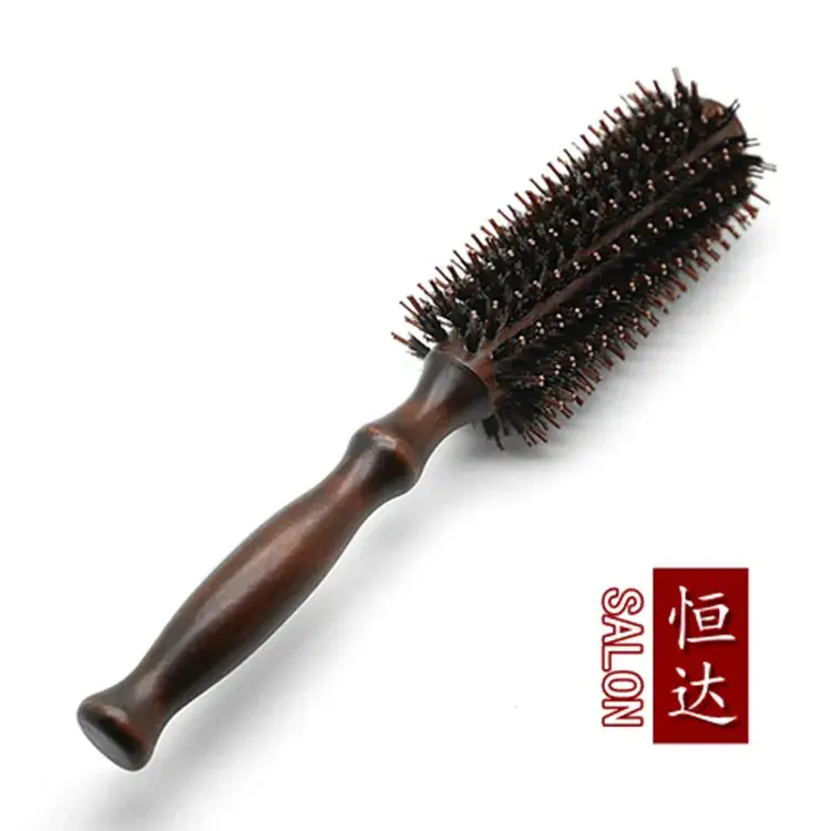 Professional Salon Braided Hair Curl Brush Wooden Handle - Image 3