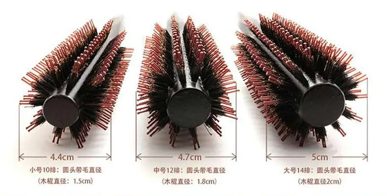 Professional Salon Braided Hair Curl Brush Wooden Handle - Image 4